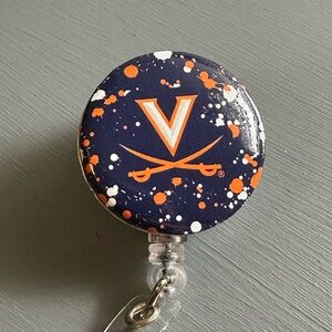 Navy and Orange UVA Badge Reel